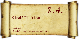Kinál Alex névjegykártya