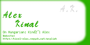 alex kinal business card